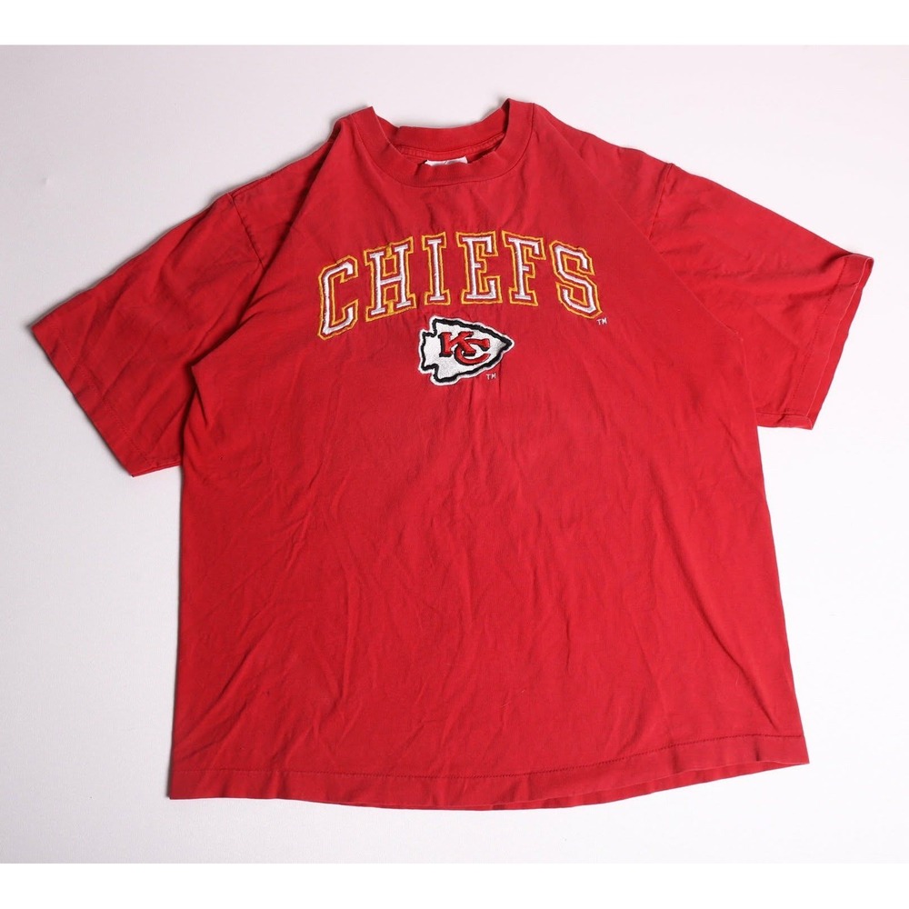 Vintage 90s Logo Athletic Kansas City Chiefs T-Shirt Embroidered Single Stitch L